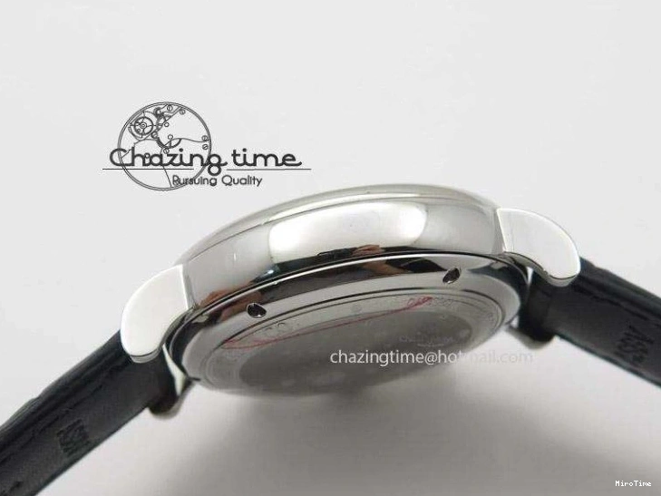 MIROTIME 0420 Portofino Chrono SS Black Dial on Black Leather Strap A Refined 7390